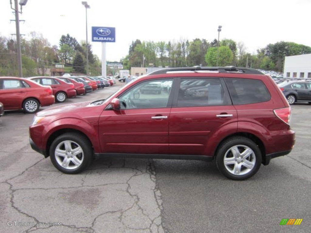 2009 Forester 2.5 X Premium - Camellia Red Pearl / Black photo #4