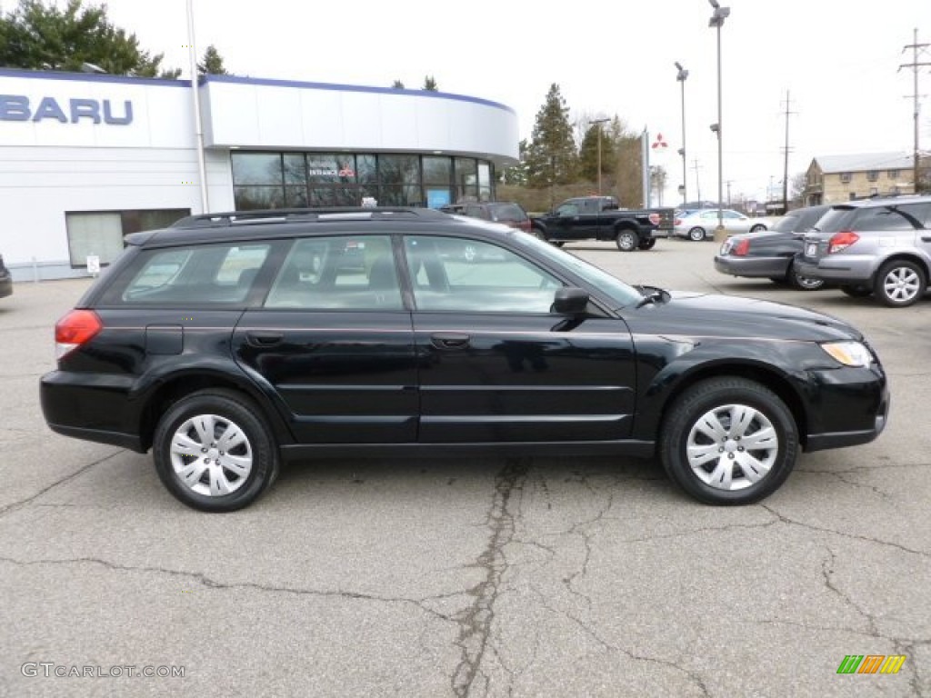 2008 Outback 2.5i Wagon - Obsidian Black Pearl / Off Black photo #8