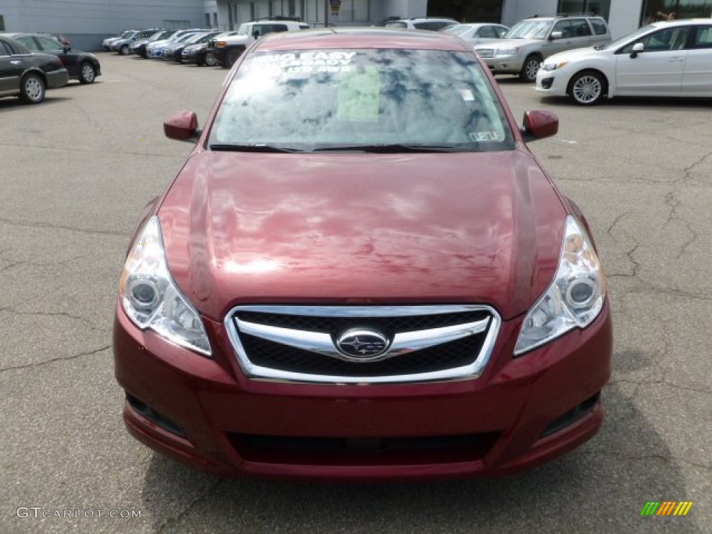 2010 Legacy 3.6R Limited Sedan - Ruby Red Pearl / Off Black photo #2