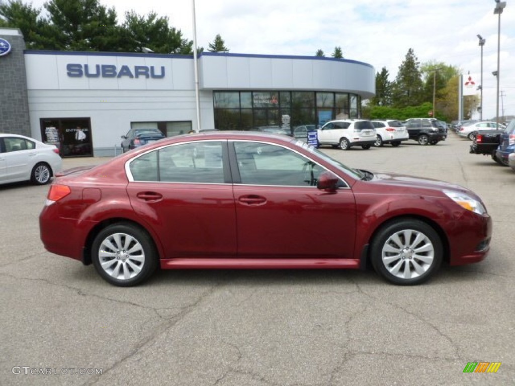 2010 Legacy 3.6R Limited Sedan - Ruby Red Pearl / Off Black photo #8