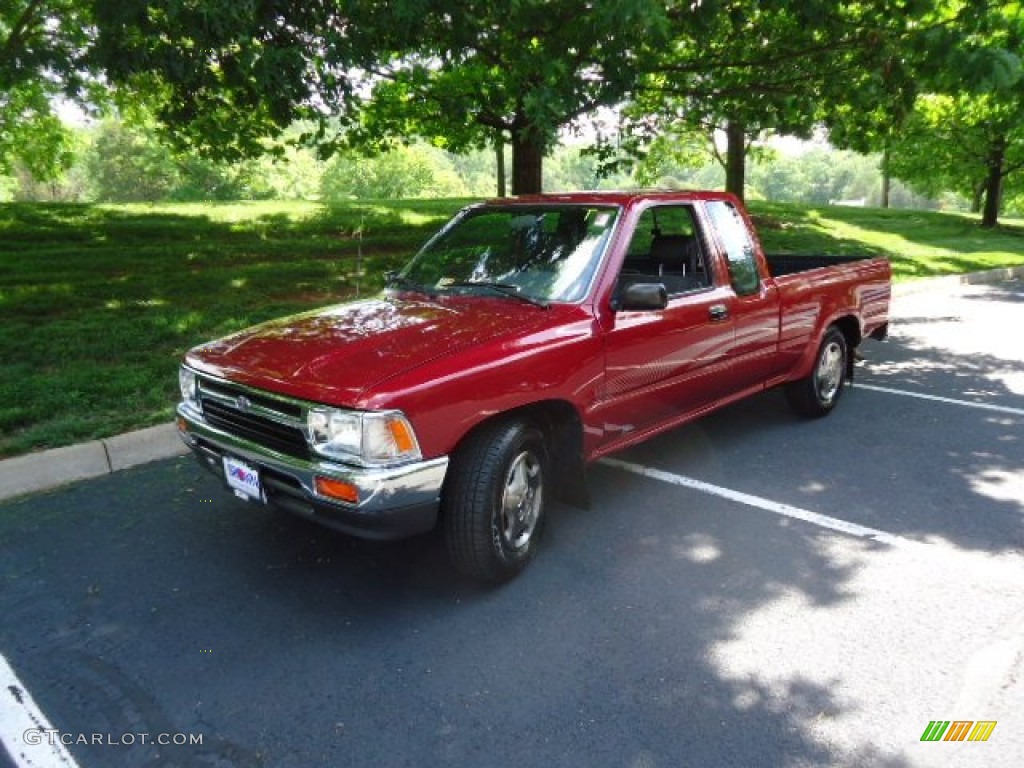 1992 Pickup Deluxe Extended Cab - Garnet Red Pearl / Gray photo #3