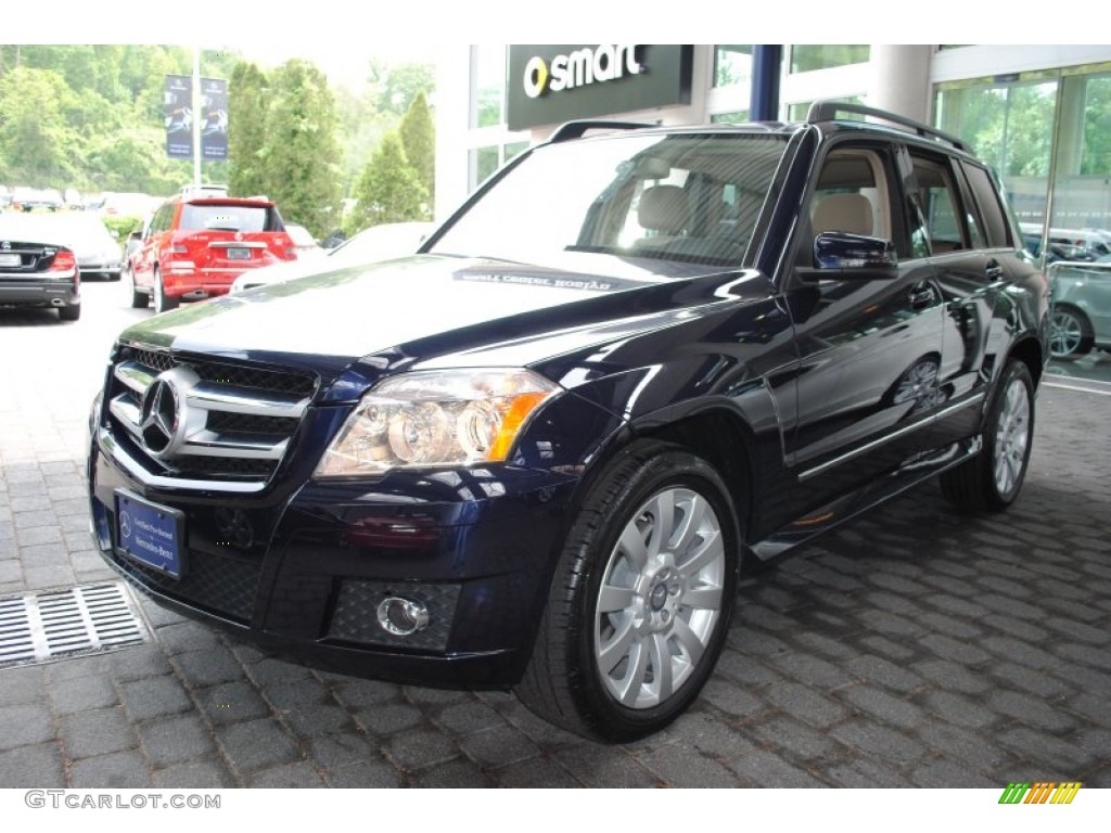 2010 GLK 350 4Matic - Capri Blue Metallic / Almond/Black photo #1