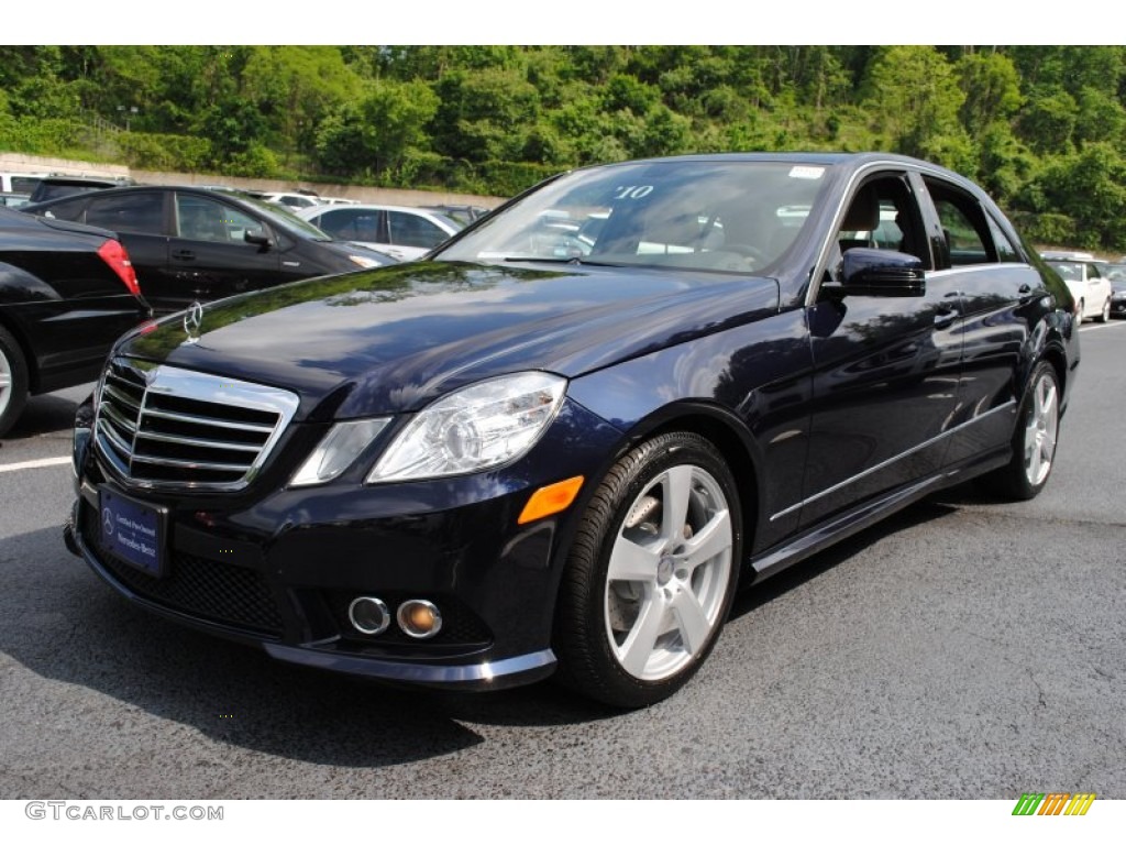 2010 E 350 4Matic Sedan - Capri Blue Metallic / Almond Beige photo #1