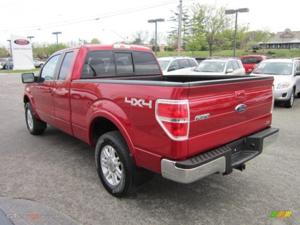 2010 F150 Lariat SuperCab 4x4 - Red Candy Metallic / Black photo #5