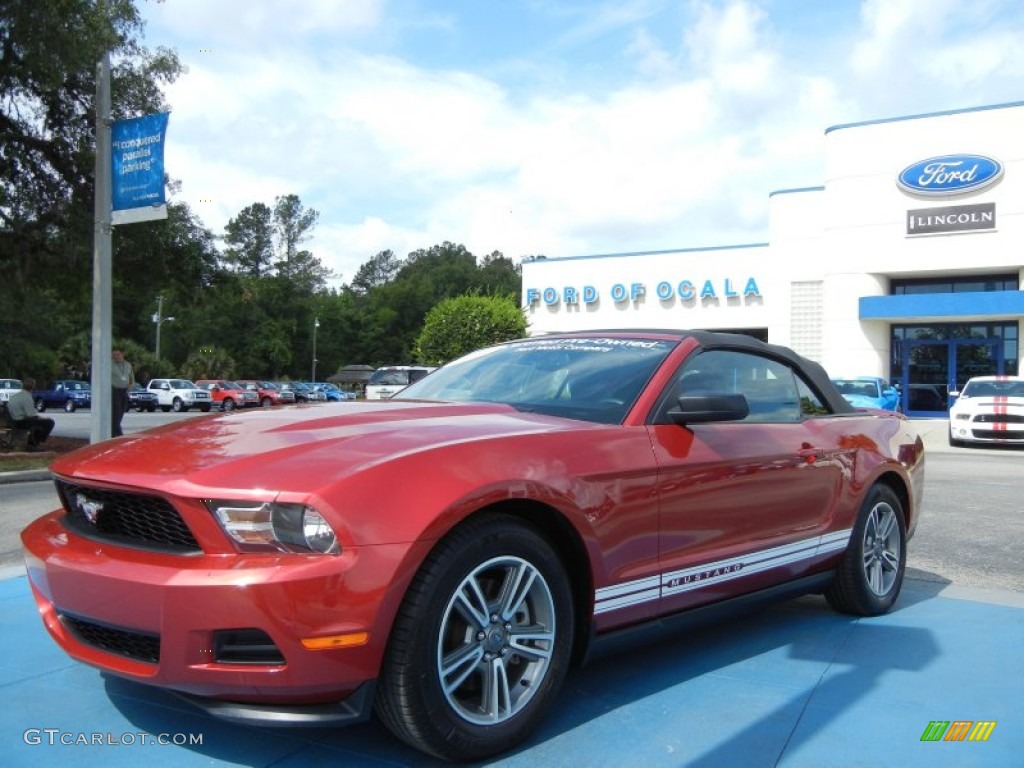 2011 Mustang V6 Premium Convertible - Red Candy Metallic / Charcoal Black photo #1