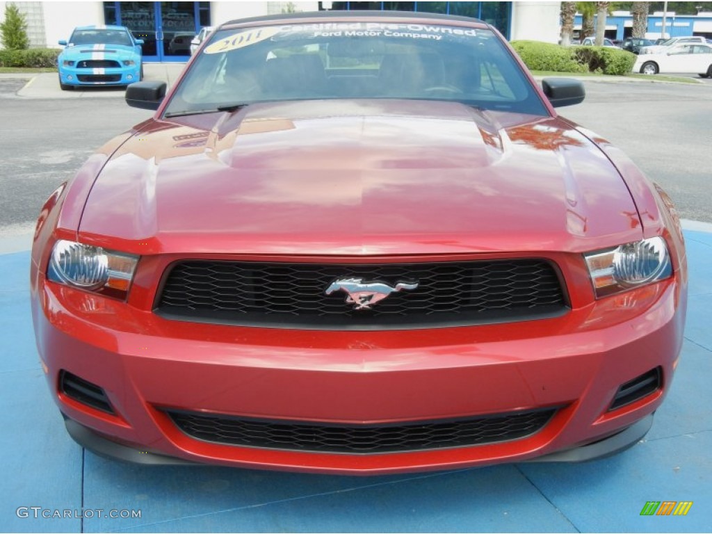 2011 Mustang V6 Premium Convertible - Red Candy Metallic / Charcoal Black photo #8