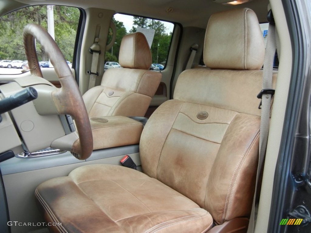 Castano Brown Leather Interior 2006 Ford F150 King Ranch
