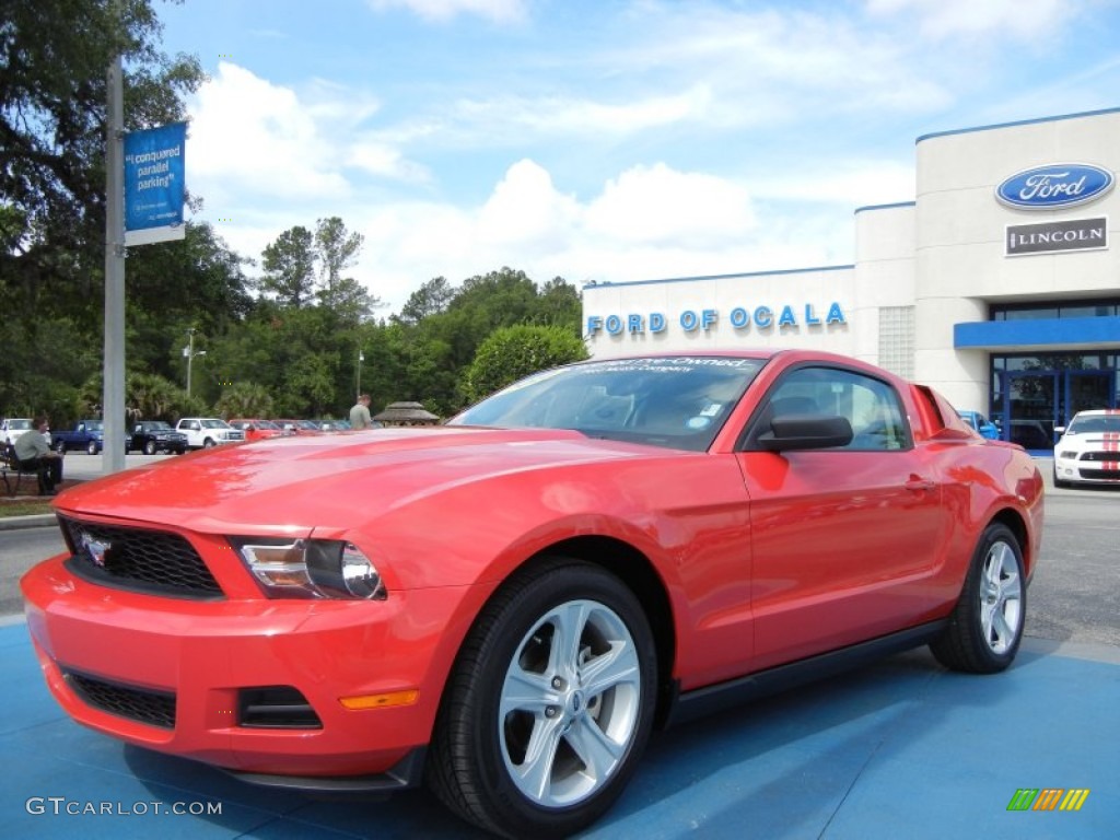 2010 Mustang V6 Premium Coupe - Torch Red / Stone photo #1