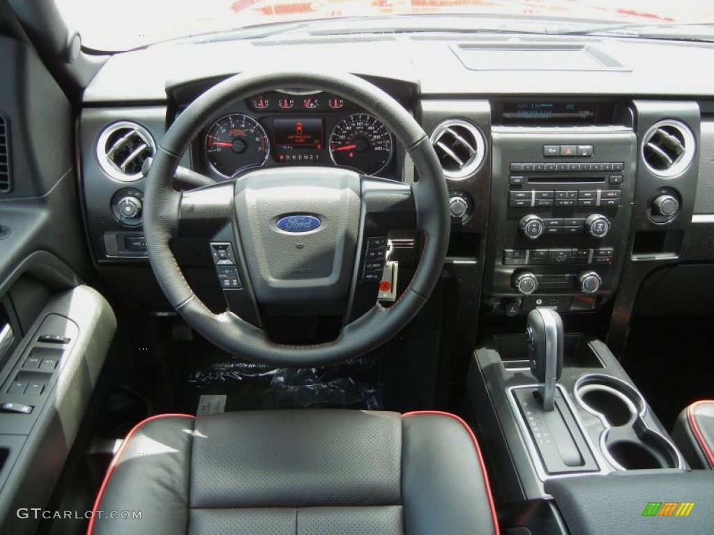 2012 Ford F150 FX4 SuperCrew 4x4 FX Sport Appearance Black/Red Dashboard Photo #65283797