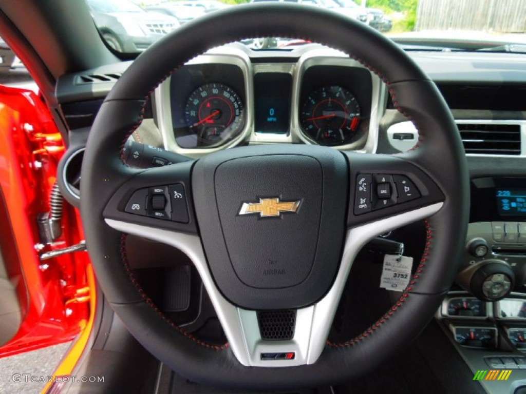 2012 Chevrolet Camaro ZL1 Black Steering Wheel Photo #65285591