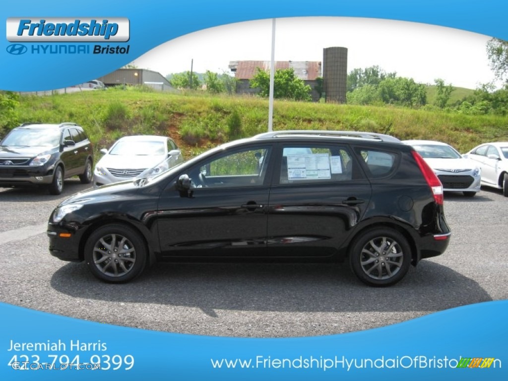 2012 Elantra GLS Touring - Black Noir Pearl / Black photo #2