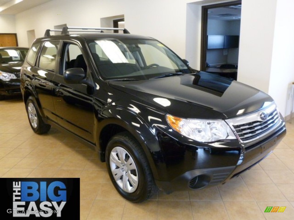 2010 Forester 2.5 X - Obsidian Black Pearl / Black photo #1