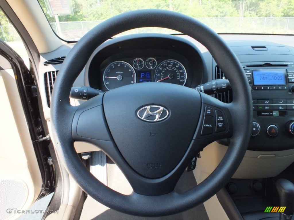 2012 Elantra GLS Touring - Midnight Black / Beige photo #27