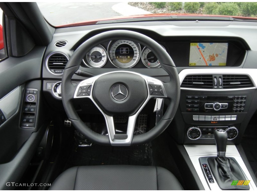 2012 Mercedes-Benz C 250 Sport Black Steering Wheel Photo #65291921