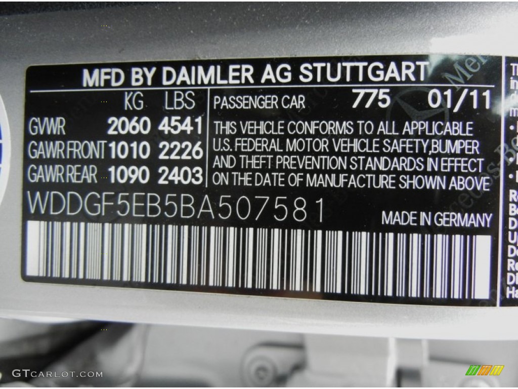 2011 C Color Code 775 for Iridium Silver Metallic Photo #65292248