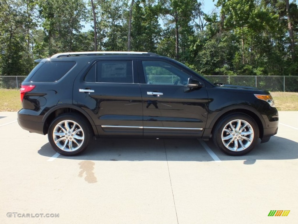 2013 Explorer Limited EcoBoost - Tuxedo Black Metallic / Pecan/Charcoal Black photo #2