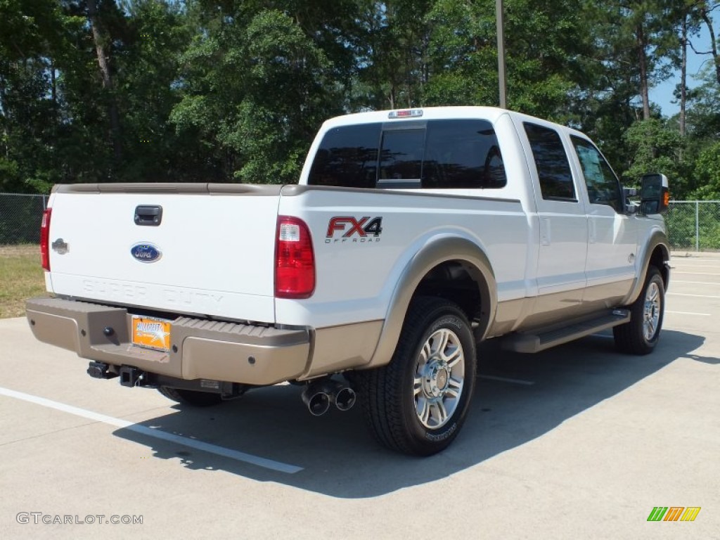 2012 F250 Super Duty King Ranch Crew Cab 4x4 - White Platinum Metallic Tri-Coat / Chaparral Leather photo #5