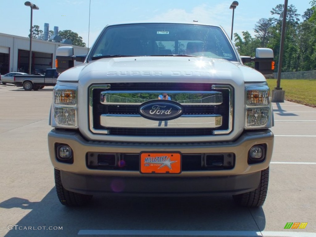 2012 F250 Super Duty King Ranch Crew Cab 4x4 - White Platinum Metallic Tri-Coat / Chaparral Leather photo #10