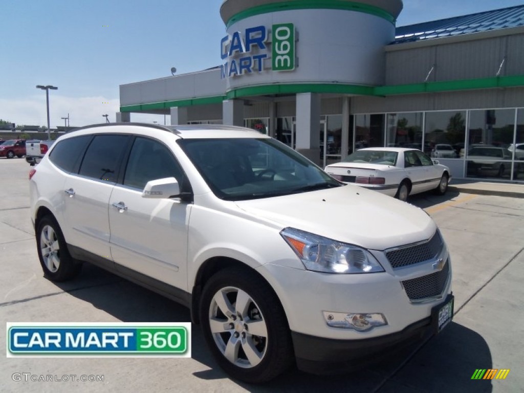 2011 Traverse LTZ AWD - White Diamond Tricoat / Light Gray/Ebony photo #1