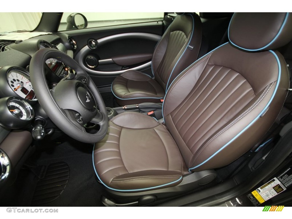 Dark Truffle Lounge Leather Interior 2012 Mini Cooper S Convertible Highgate Package Photo #65303708