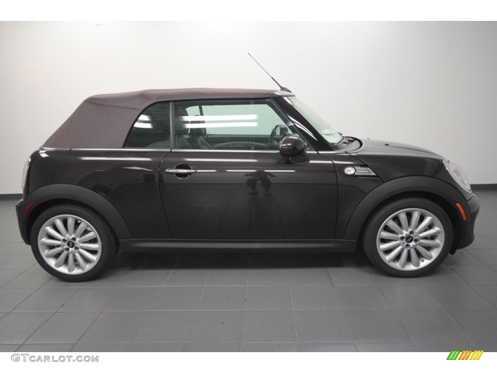 Ice Chocolate Metallic 2012 Mini Cooper S Convertible Highgate Package Exterior Photo #65303717