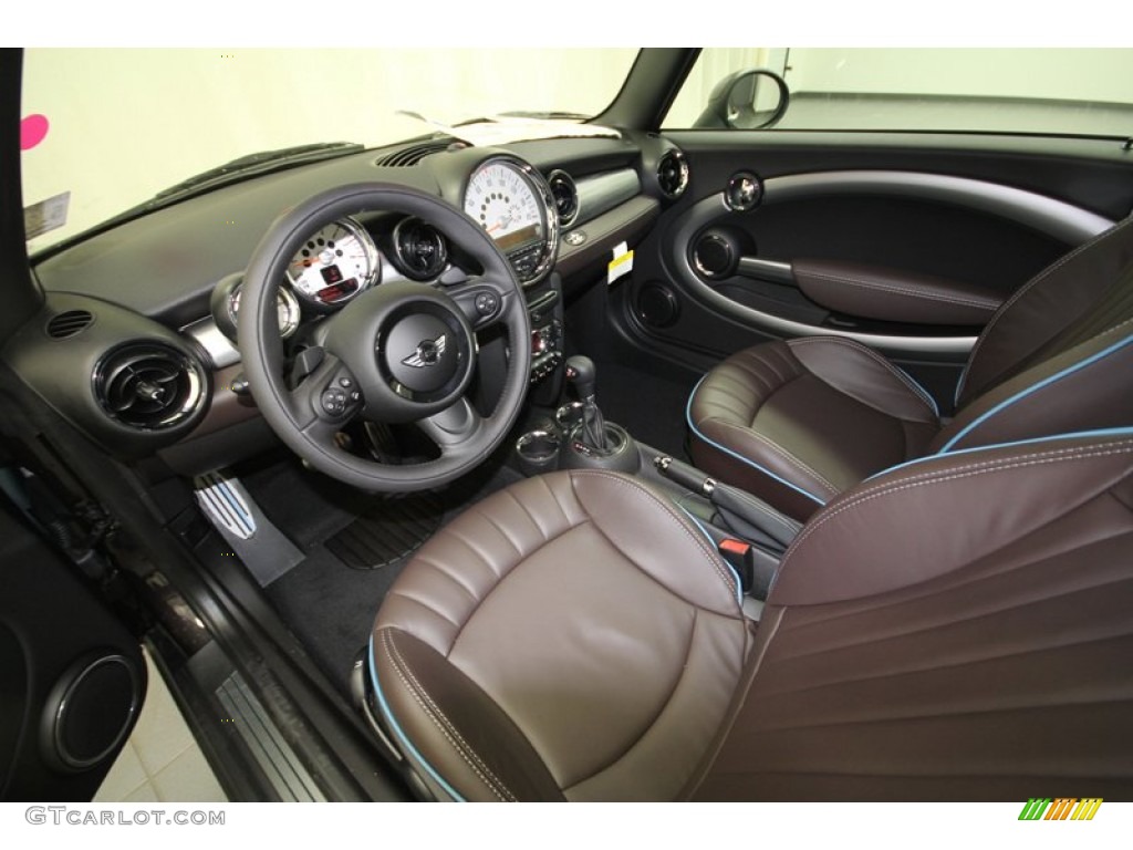 Dark Truffle Lounge Leather Interior 2012 Mini Cooper S Convertible Highgate Package Photo #65303735