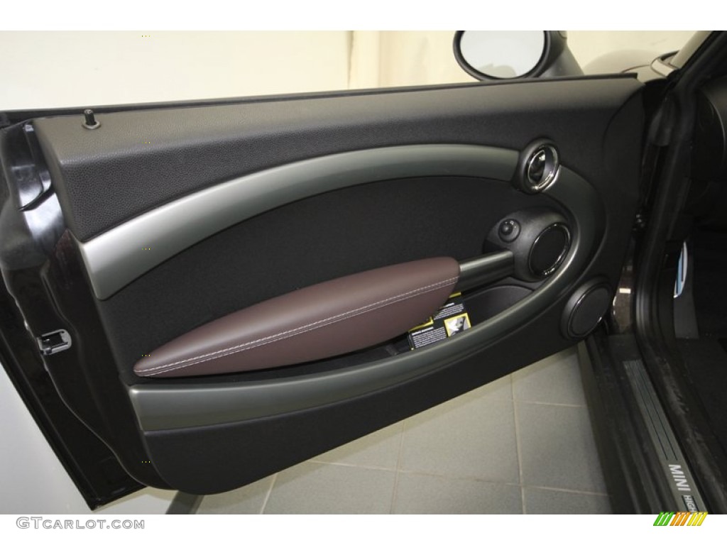 2012 Mini Cooper S Convertible Highgate Package Dark Truffle Lounge Leather Door Panel Photo #65303741