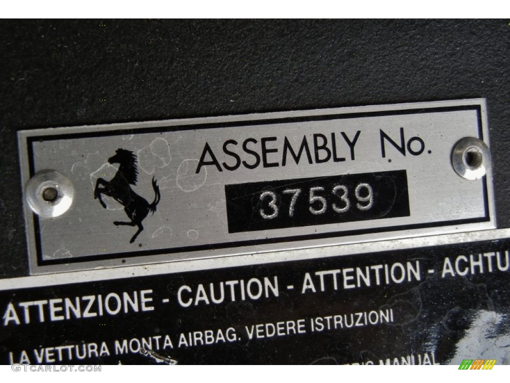 2000 Ferrari 550 Maranello Info Tag Photos