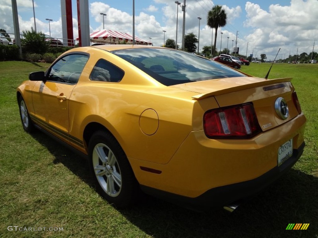 2012 Mustang V6 Coupe - Yellow Blaze Metallic Tri-Coat / Stone photo #3