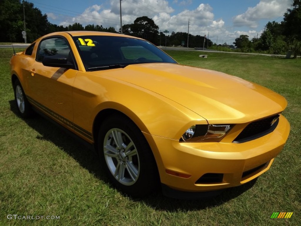 Yellow Blaze Metallic Tri-Coat 2012 Ford Mustang V6 Coupe Exterior Photo #65308469