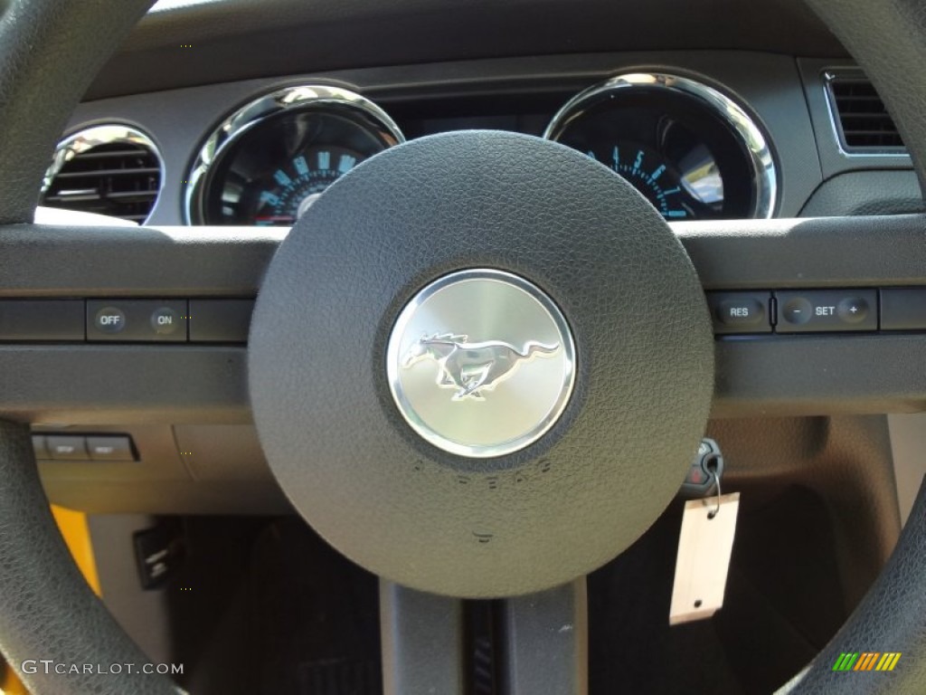 2012 Mustang V6 Coupe - Yellow Blaze Metallic Tri-Coat / Stone photo #23