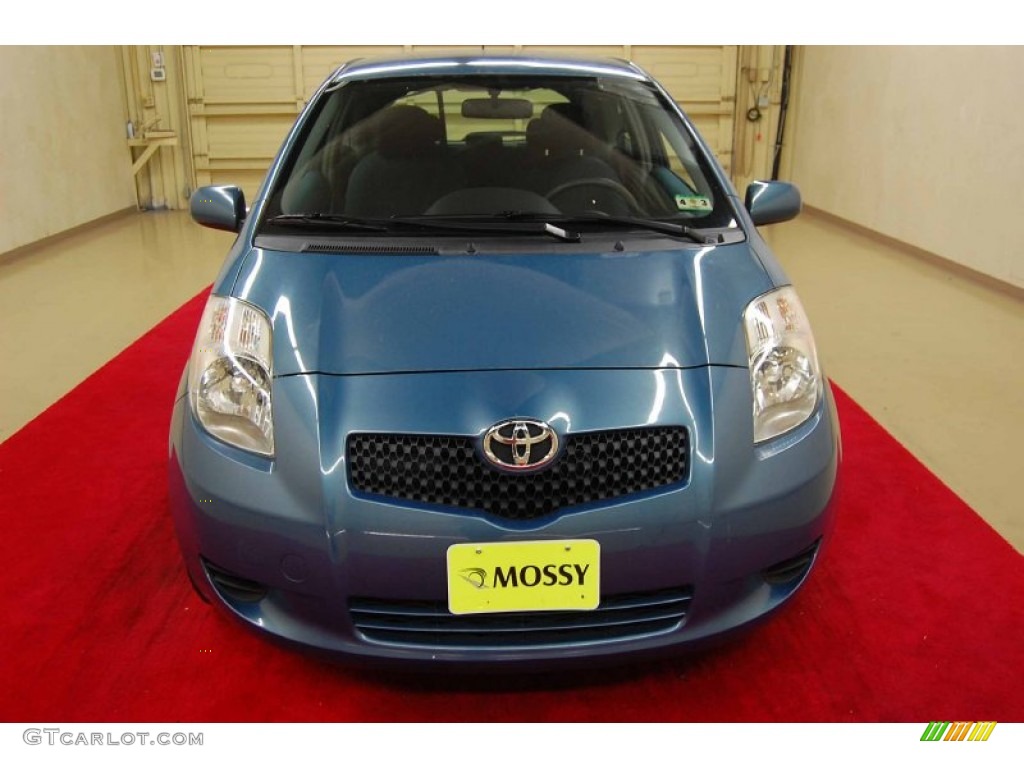 2007 Yaris 3 Door Liftback - Bayou Blue Metallic / Dark Charcoal photo #2