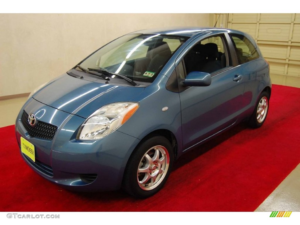 2007 Yaris 3 Door Liftback - Bayou Blue Metallic / Dark Charcoal photo #3