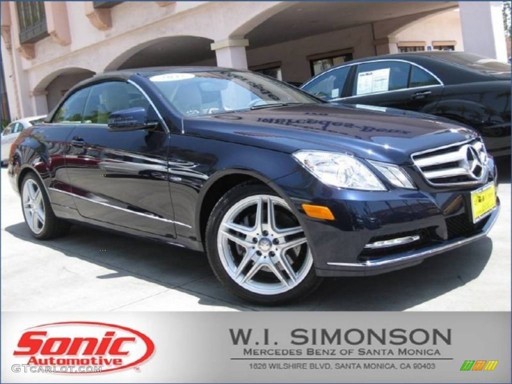 2012 E 350 Cabriolet - Lunar Blue Metallic / Almond/Mocha photo #1