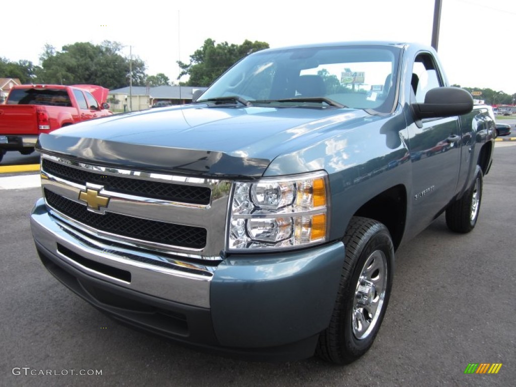 2011 Silverado 1500 LS Regular Cab - Blue Granite Metallic / Dark Titanium photo #3