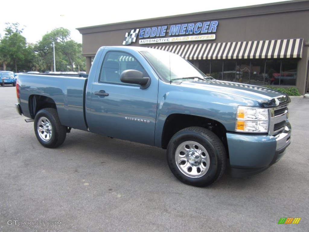 2011 Silverado 1500 LS Regular Cab - Blue Granite Metallic / Dark Titanium photo #4