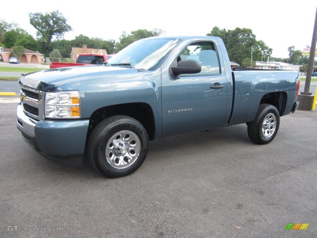 2011 Silverado 1500 LS Regular Cab - Blue Granite Metallic / Dark Titanium photo #12