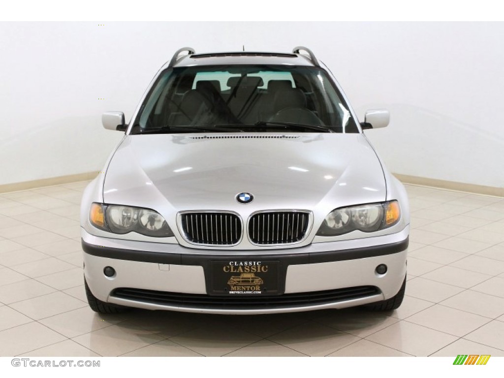 2002 3 Series 325xi Wagon - Titanium Silver Metallic / Black photo #2