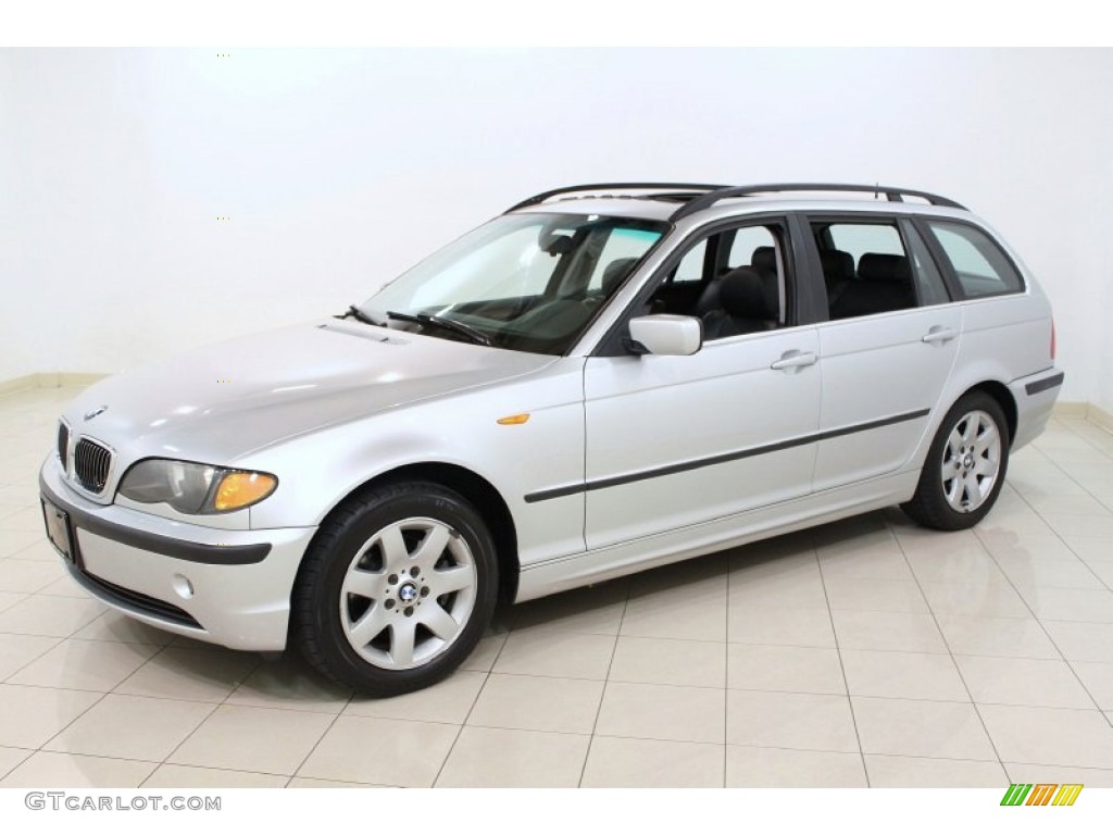 2002 3 Series 325xi Wagon - Titanium Silver Metallic / Black photo #3