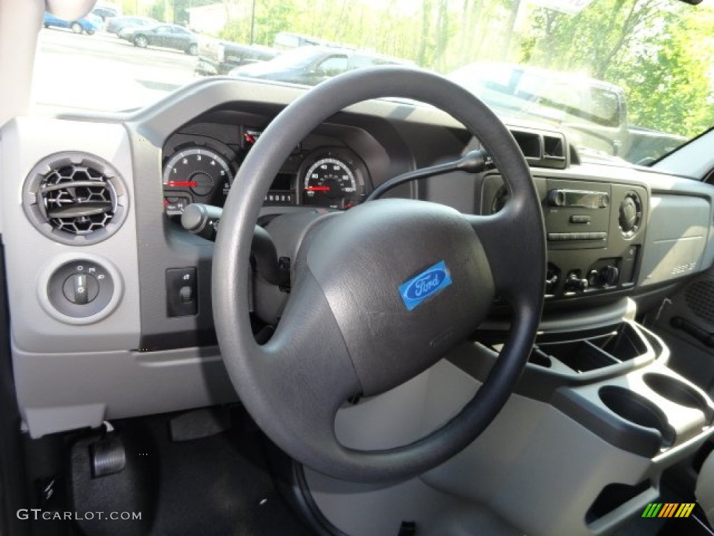 2012 Ford E Series Van E350 Cargo Medium Flint Steering Wheel Photo #65319021