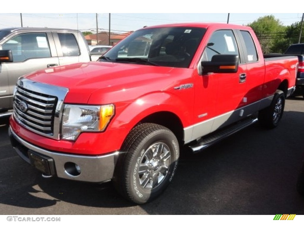 2012 F150 XLT SuperCab 4x4 - Race Red / Steel Gray photo #1