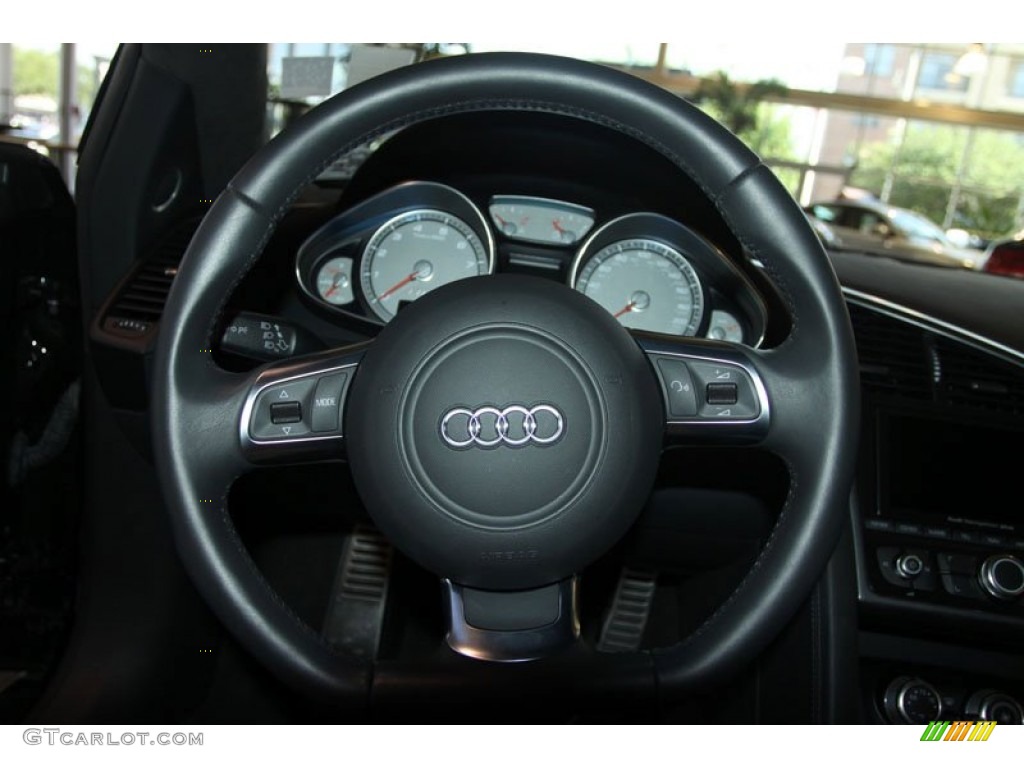 2009 Audi R8 4.2 FSI quattro Fine Nappa Tuscan Brown Leather Steering Wheel Photo #65320541