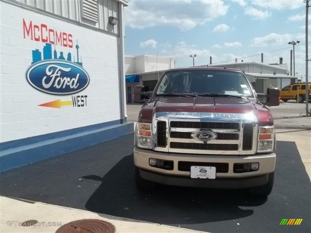 2008 F350 Super Duty King Ranch Crew Cab 4x4 - Dark Toreador Red / Chaparral Brown photo #2