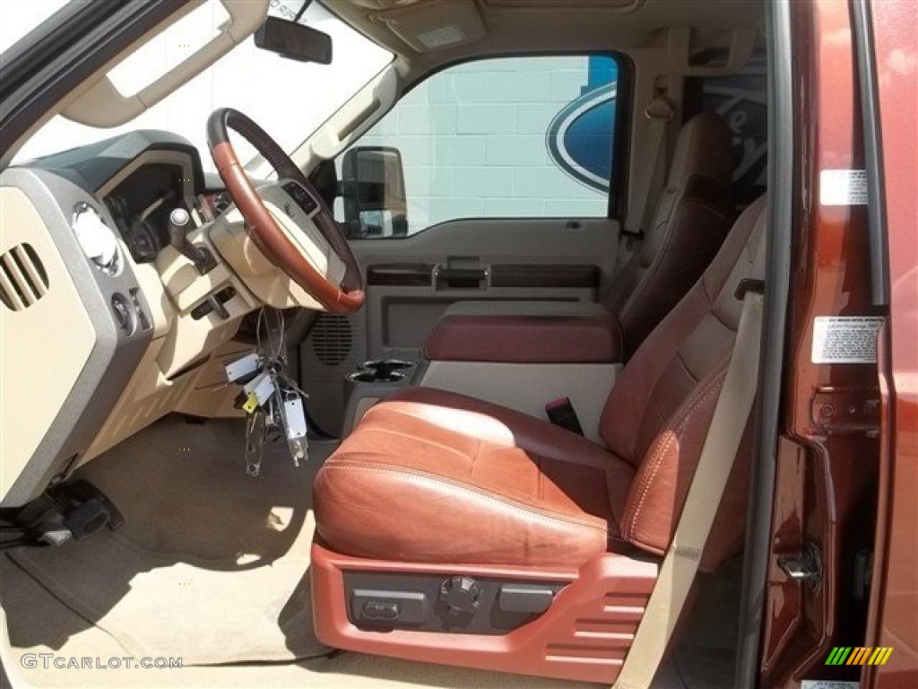 Chaparral Brown Interior 2008 Ford F350 Super Duty King Ranch Crew Cab 4x4 Photo #65322269