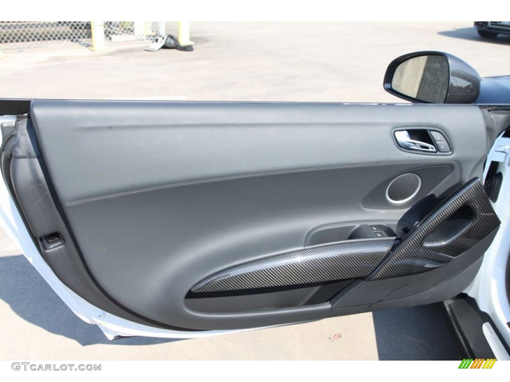 2012 Audi R8 Spyder 5.2 FSI quattro Black Door Panel Photo #65322554