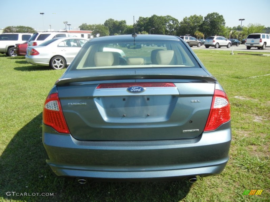 2011 Fusion SEL V6 - Steel Blue Metallic / Camel photo #3