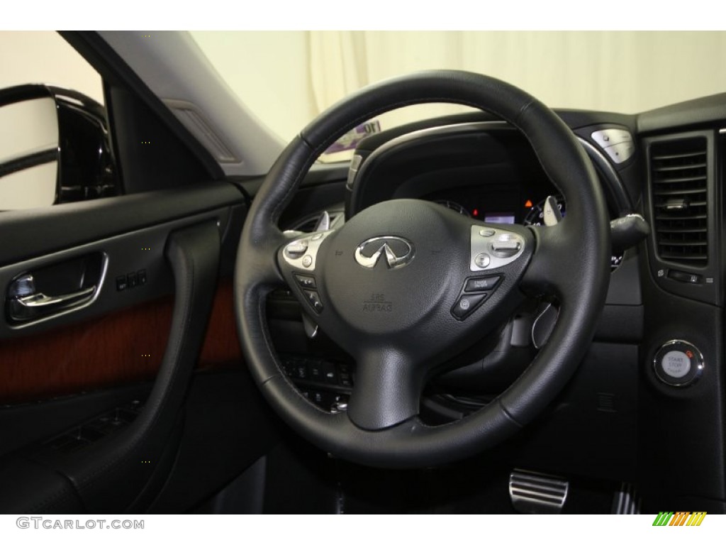 2012 Infiniti FX 50 S AWD Graphite Steering Wheel Photo #65329493