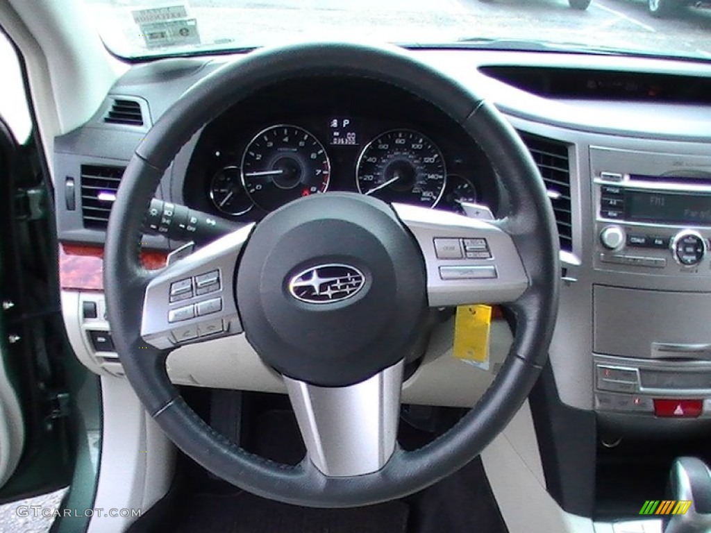 2010 Subaru Outback 3.6R Limited Wagon Warm Ivory Steering Wheel Photo #65329769