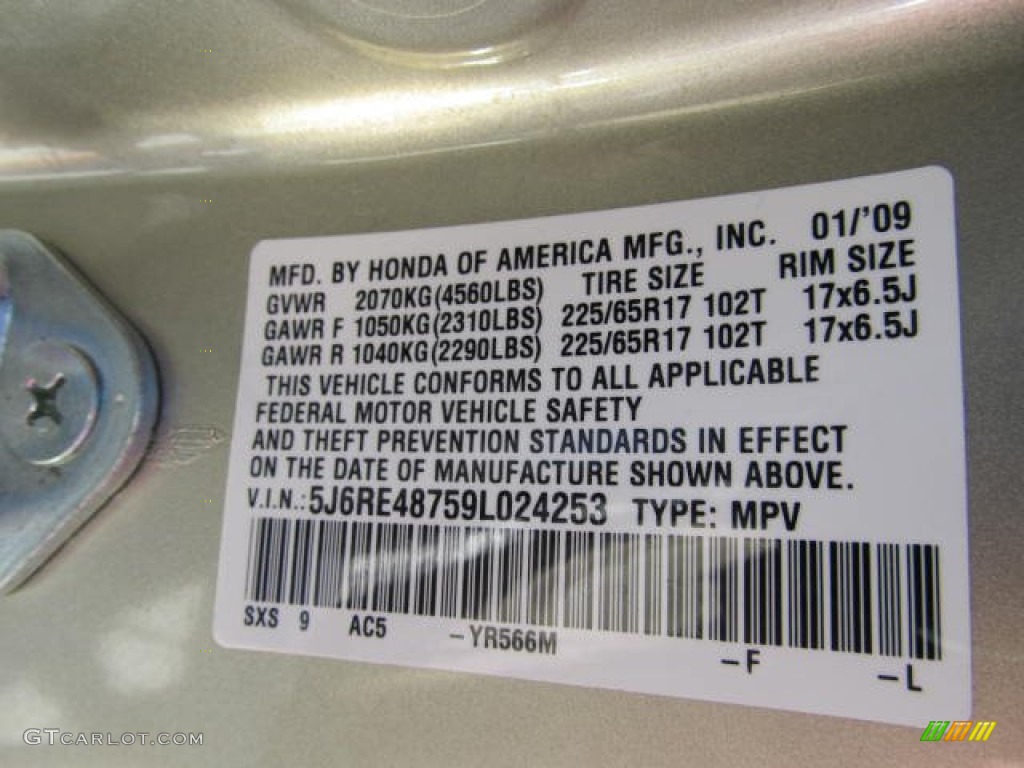 2009 CR-V EX-L 4WD - Borrego Beige Metallic / Ivory photo #14