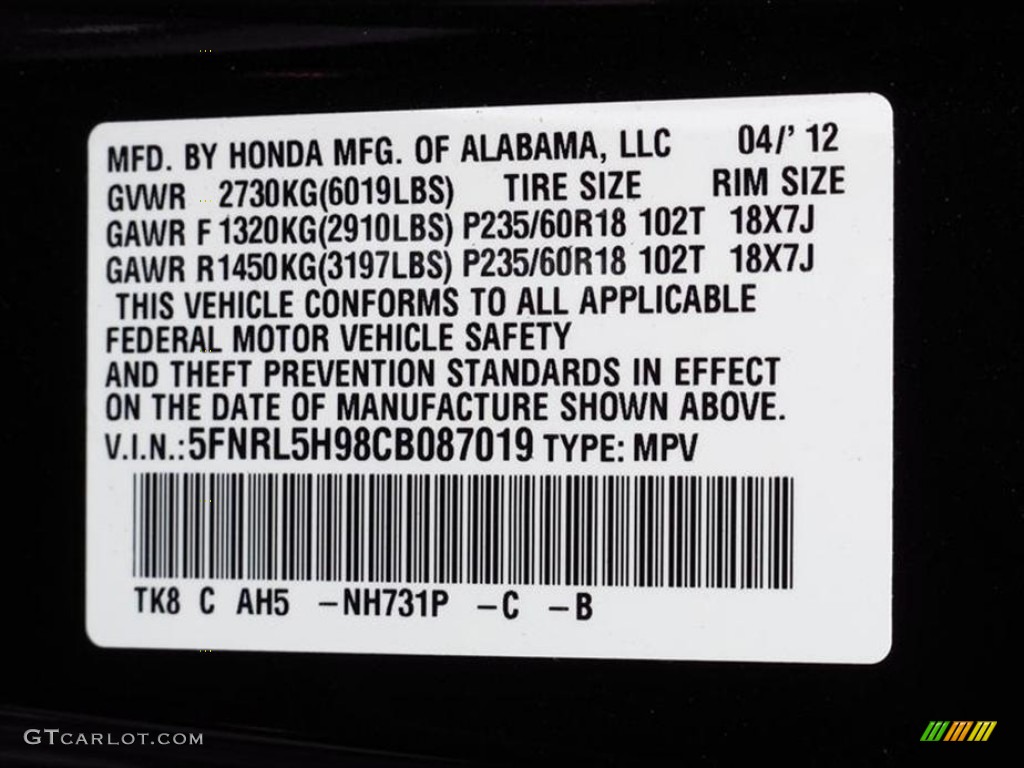 2012 Odyssey Touring Elite - Crystal Black Pearl / Truffle photo #10